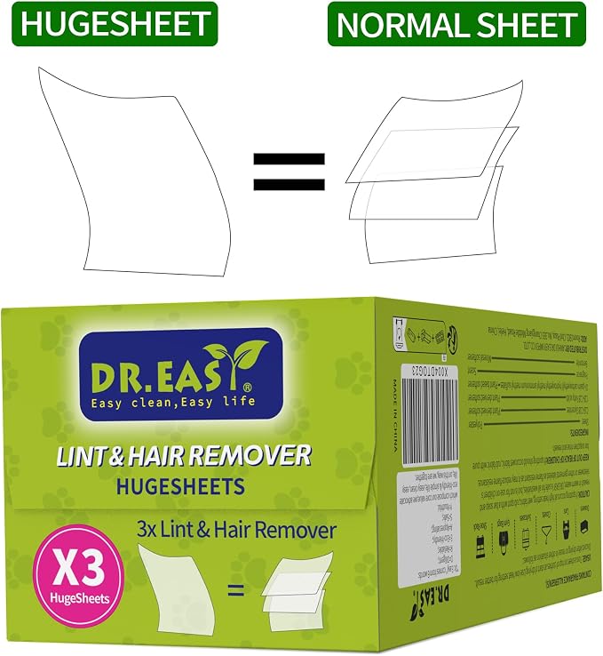 Dr.Easy Pet HUGESHEETS with 3X Dryer Sheets, Rose Dream, 200 Count | LINT & HAIR REMOVER,PLANT&MINERAL-BASED FORMULA