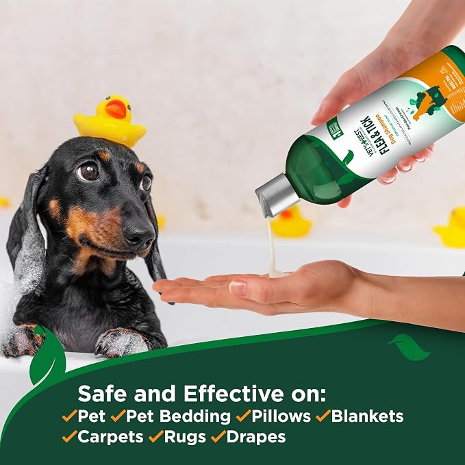 Bundle of Vet's Best Flea and Tick Yard & Kennel Natural Spray - 32 oz + Vet’s Best Flea & Tick Advanced Strength Natural Dog Shampoo - 12 oz