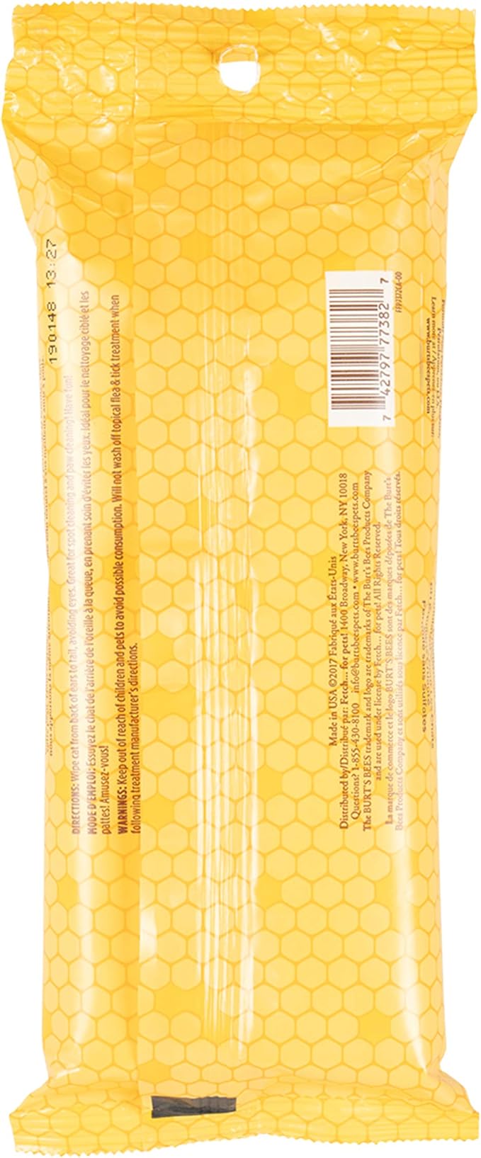 Burt's Bees for Pets Cat Dander Remover Wipes, Colloidal Oat Flour and Aloe to Soothe Dry Skin and Reduce Flaking, Unscented Grooming Cloths for Cats and Kittens, 50 Count - 3 Pack