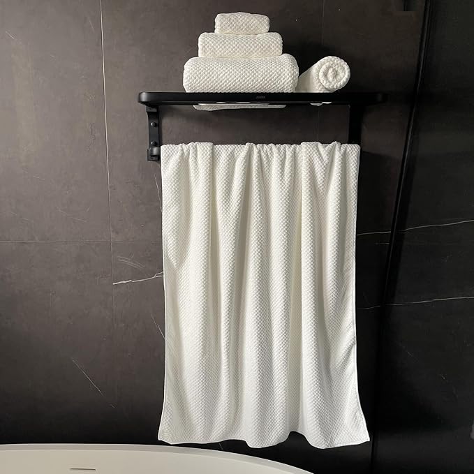 Oversized Bath Towels Extra Large 40x80 Inches Bath Sheets for Adults Super Soft Quick Dry Highly Absobent Microfiber Shower Towels (White,6 Piece)…