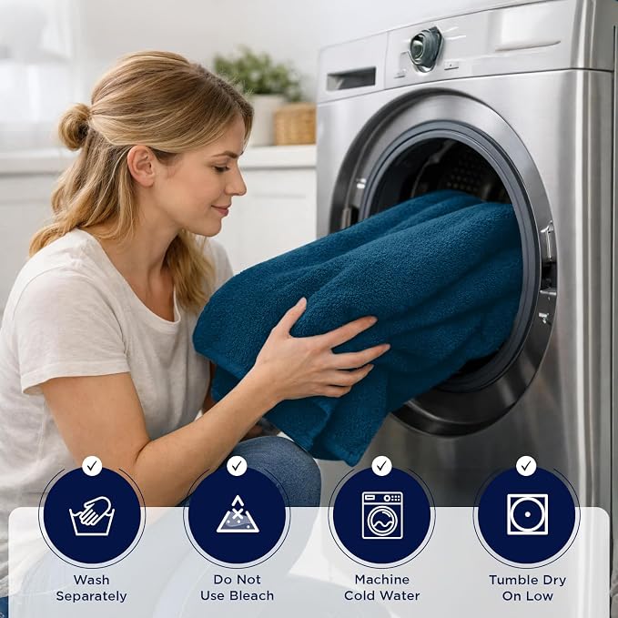 DAN RIVER 2 Pack Bath Sheets Extra Large 35x70, Large Bath Towels for Adults, XL Oversized Heavy Duty Towel Set, 600 GSM 100% Ring Spun Cotton, Soft Quick Dry, Blue Opal