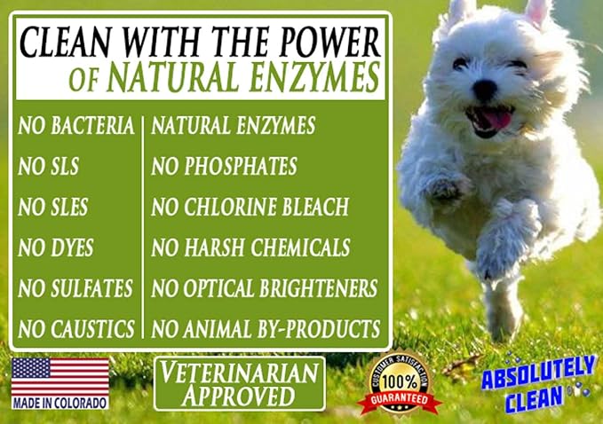 Absolutely Clean Amazing Outdoor Deodorizer odor eliminator Natural Enzyme Just Spray & Walk Away Grass, AstroTurf, Dog Runs, Patios, Decks, Fence & More Vet Approved - odor eliminator for strong odor