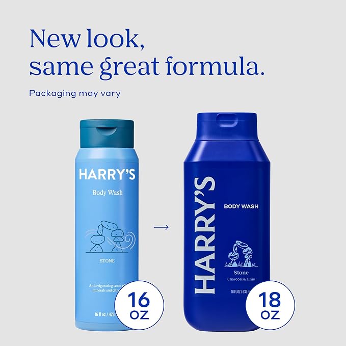 Harry's Men's Body Wash - Stone - 18 fl oz - Shower Gel for Men - No Parabens, Sulfates, or Dyes, (Pack of 6)