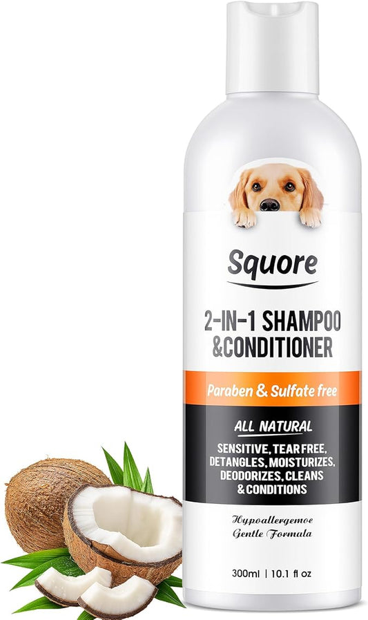 Medicated Dog Shampoo for Itchy Skin Relief, Antifungal Dog Shampoo, Yeast Infection and Bacterial Treatment for Dogs, Helps Shedding, Hot Spots, Deodorizing Dog Shampoo (10.1 oz)
