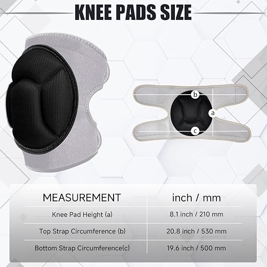 Knee Pads, Thick Sponge Anti-slip, Collision Avoidance Knee Pads, for Running, Mountaineering, House Working,Gardening Maintain (Gray, X-Large)