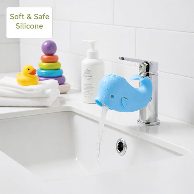 Bath Spout Cover for Bathtub - Protects Baby from Bumping Head During Bathing Time Baby Faucet Cover Universal Faucet Protective Cover Whale Design