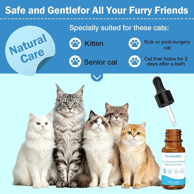 Waterless Cat Shampoo for Pets Who Hate Baths – No-Rinse, Concentrated & Gentle | Pomegranate Scent, Non-Sticky Hydrating Formula | for Steam Brush, Travel-Friendly | 2Pcs, 0.34 oz Each