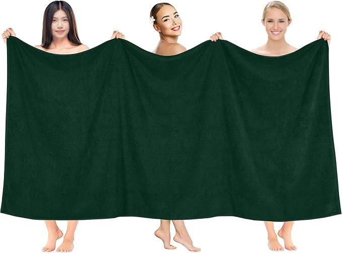 RIVERSIDE Pack of 1 Jumbo Bath Sheet 40 x 80 Inches - Extra Large Bath Towel, Super Soft & Highly Absorbent, 100% Cotton Quick Dry, Perfect to Wrap Yourself in - Hunter Green