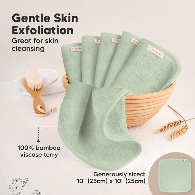 6-Pack Baby Washcloths, Soft Absorbent Washcloths for Face, Body (Pistachio) | Viscose from Bamboo Washcloths, Baby Towels, Newborn, Kids, Toddlers, Infant, Gentle on Sensitive Skin, 10x10, Reusable