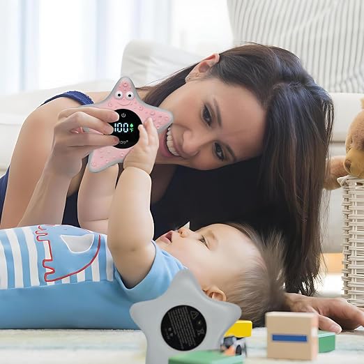 Baby Bath Thermometer - Digital Floating Water Thermometer with LED Display & Color Temperature Alerts, Rechargeable Bath Toy for Infant Bathtub Safety, Newborn Bath Essentials Gift