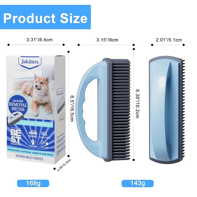 HOP Blue Rubber Pet Hair Removal Brush Lint&Debris Remover Brush | Rubber Bristles,Lint&Debris Remover,Pet Hair Removal Brush