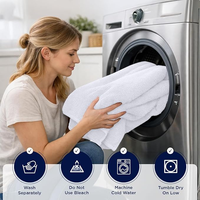 DAN RIVER 2 Pack Bath Sheets Extra Large 35x70, Large Bath Towels for Adults, XL Oversized Heavy Duty Towel Set, 600 GSM 100% Ring Spun Cotton, Soft Quick Dry, White