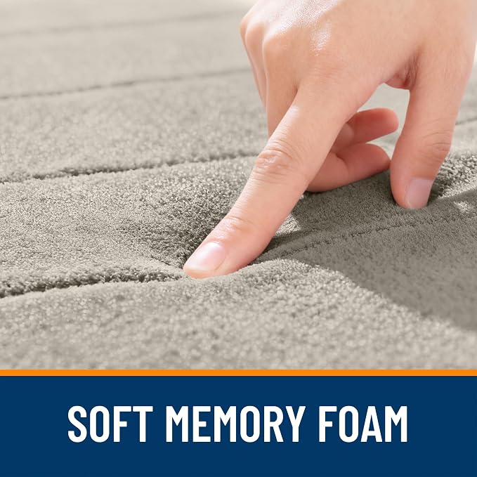 OLANLY Memory Foam Long Bathroom Rugs Runner 70x24, Super Soft Absorbent Bath Mat, Quick Dry, Machine Washable Shower Floor Rugs, Bathmat Carpet, Bathroom Home Decor Accessories, Warm Taupe