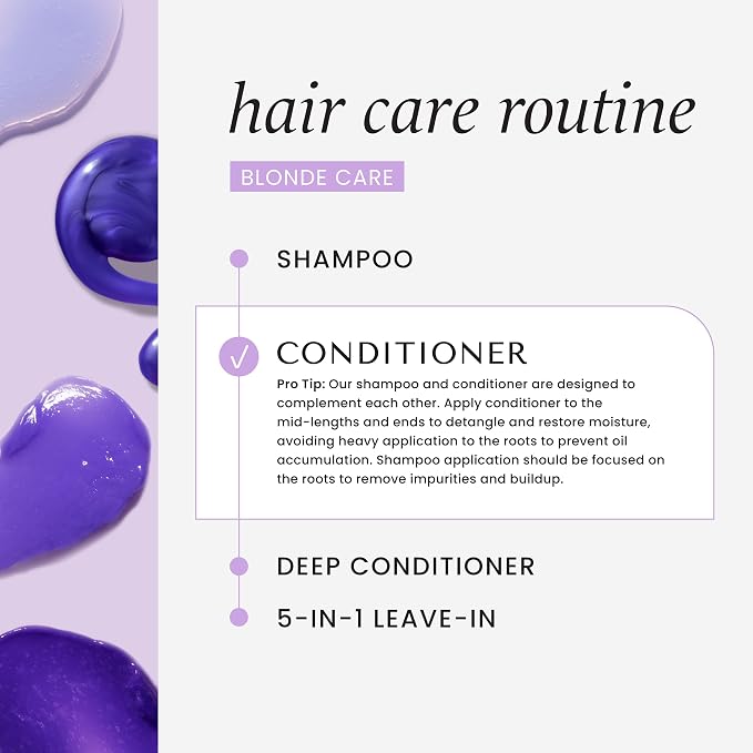 HASK Blonde Care Shampoo + Conditioner Set for Blonde Hair | Sulfate-Free, Gluten-Free, Vegan, Color Safe | 12oz each