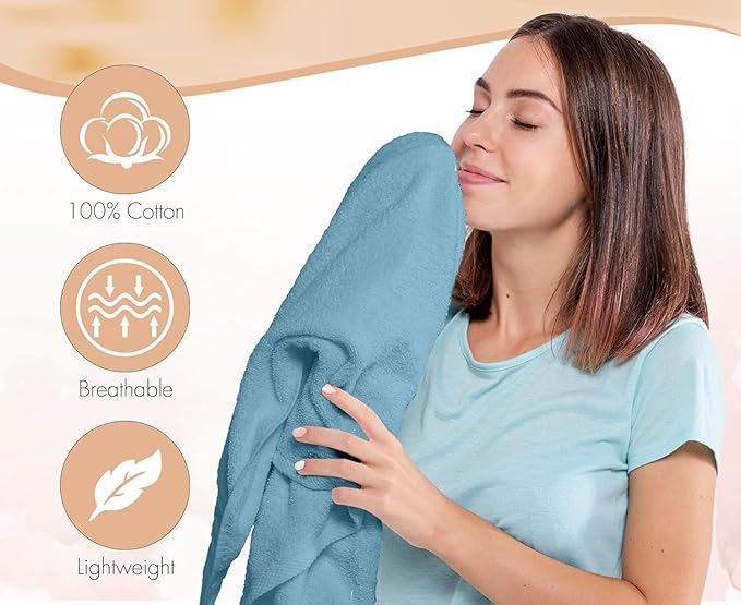 KAHAF COLLECTION 6 Pack Bath Towels Set (27 x 54 Inches) 100% Ring Spun Cotton, Lightweight, Quick Dry, Highly Absorbent Towels Multicolor, (27x54) Inches