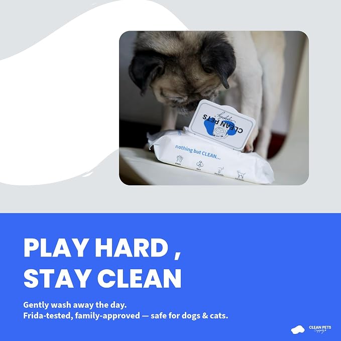 Unscented Pet Grooming Wipes Dogs Cats, Paws Face Body Butt | Unscented. Alcohol-free. Safe for cats & dogs.