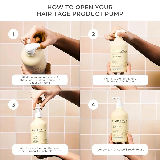 Hairitage Gentle Daily Moisture Shampoo and Conditioner Set - Split End + Bond Strengthening for Dry, Damaged Hair with Jojoba Oil - Anti-Frizz and Color Safe - Cherry + Amber Scent (21oz. 2-pack)