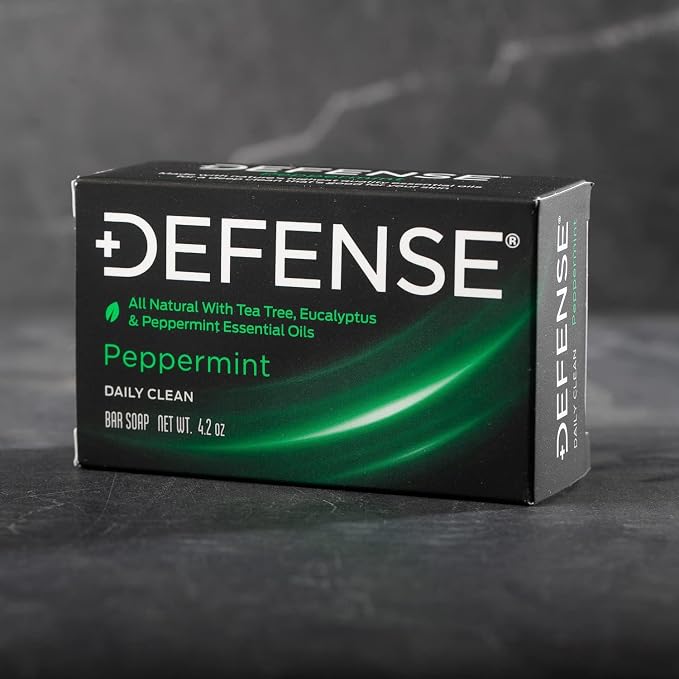 Defense Soap 2pk All Natural Peppermint Bar Soap for Men | Made by Wrestlers with Tea Tree Oil & Eucalyptus Oil to Promote Healthy Skin