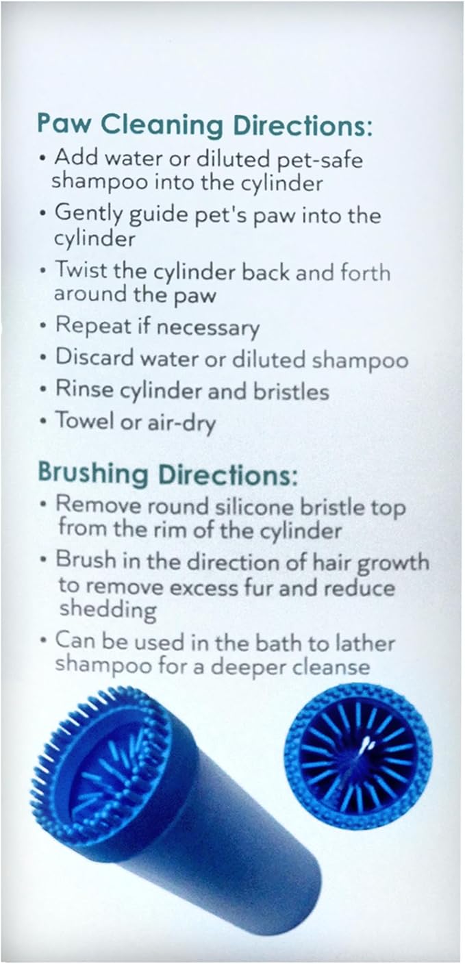 GROOMER ESSENTIALS 2-in-1 Pet Paw Cleaner - Extra Large - For Extra Large Dogs Like German Shepherds, Great Danes, St. Bernards, Boxers, and Mastiffs - Portable
