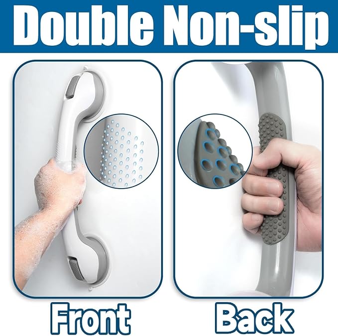 Grab Bars for Shower Handle Shower Grab Bars for Seniors Safety 1Pcs 16.12 Inch Elderly Suction Cup Bathtubs and Showers Toilet Handles for Elderly Safety Walls Bathroom Tub Handles Hand Rail 1