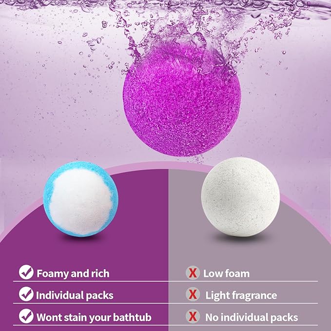 Bath Bombs for Women & Men, 24-Pack Handmade Natural & Organic Essential Oil Bath Bomb, Easter Basket Stuffers for Adults, Spa Relaxing Birthday Gifts for Wife Girlfriend Coworkers