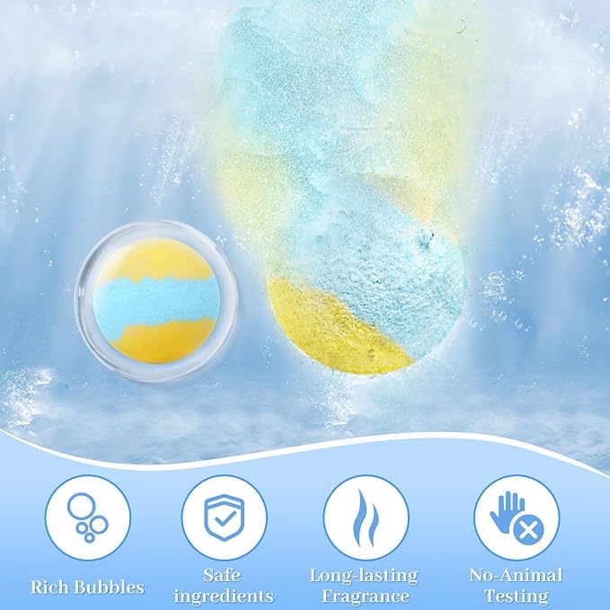 TranquilBliss Bath Bombs Set 50 PCS with 10 Rich Scents, Bath Bombs for Women, Natural Bubble Bombs with Shea Butter & Safe Oil, Ideal for Mother's Day, Valentine's Day, Birthday Present (Purple)