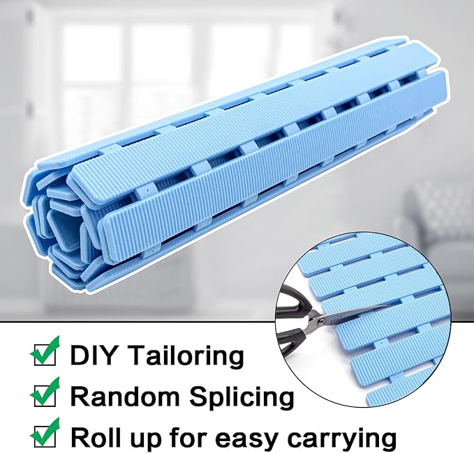 BEMISO Shower Mat Non Slip Bathtub Mat with Suction Cups and Drain Holes 27.5 x15.7 Inch Bath Mat for Tub & Shower.Easy Dry,Easy to Cut,Eco-Friendly
