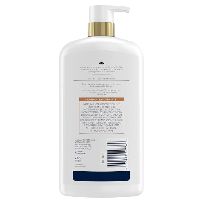 Ivory Body Wash, Deeply Moisturizing, 24hr Nourishing Hydration, Soothes Itchy Dry Skin, Made with Shea Butter Blend, Free of Dyes Heavy Perfumes Parabens & Phthalates, Vanilla Scent, 27 oz