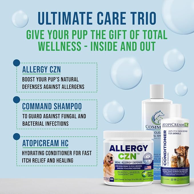 Command Medicated Dog Shampoo for Itchy Skin, Anti-Itch Relief for Allergies and Dry Skin, Healing Soothing Pet Care Formula (4 oz)