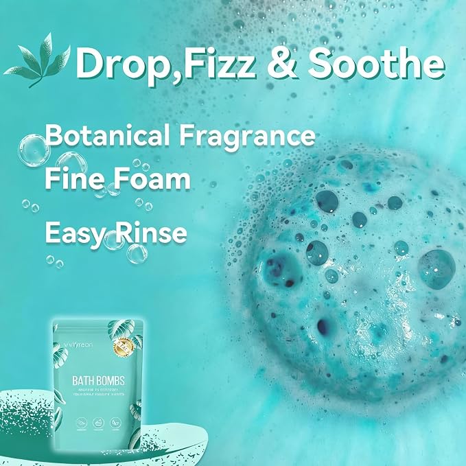 Bath Bombs for Women and Girls, Anniversary Birthday Gift, Natural Organic Fizzy Bath Bombs, Stress Relief, Self-Care Relaxation Home Spa, Pack of 8 in Bag, with Essential Oils & Epsom Salts, 4 Scents