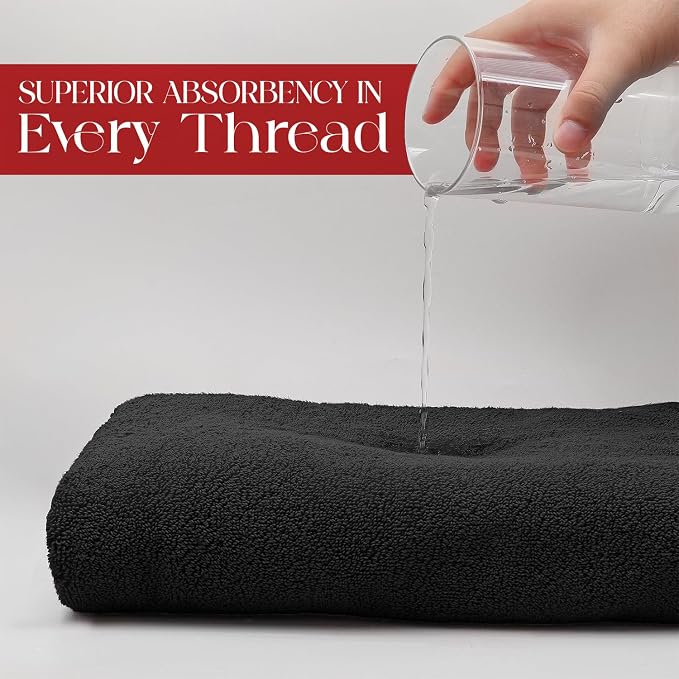 RIVERSIDE Pack of 1 Jumbo Bath Sheet 40 x 80 Inches - Extra Large Bath Towel, Super Soft & Highly Absorbent, 100% Cotton Quick Dry, Perfect to Wrap Yourself in - Black