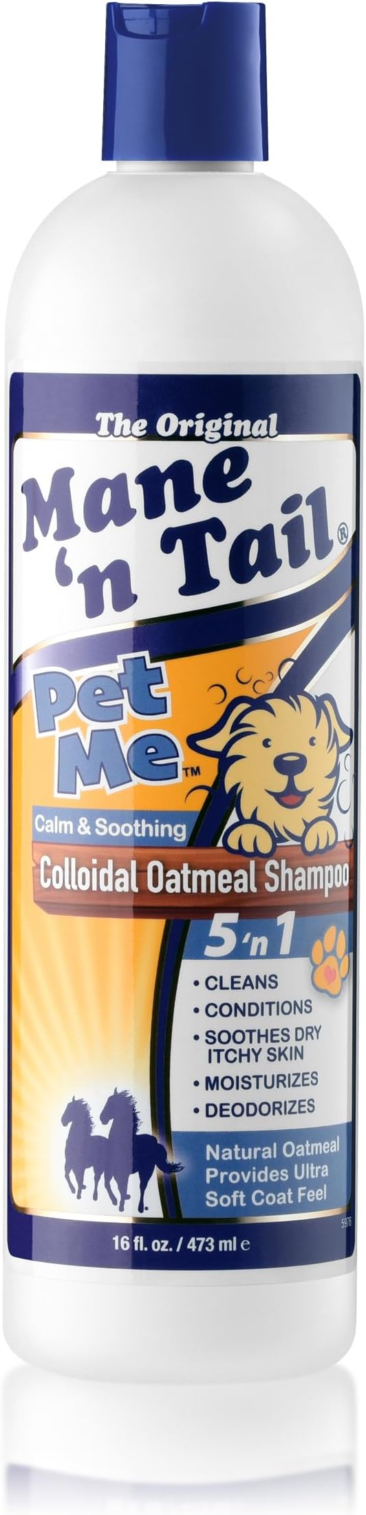Mane ’n Tail Pet Me Colloidal Oatmeal Pet Shampoo, 5-in-1 Soothing Dog & Pet Shampoo for Dry Itchy Skin, Cleans, Conditions & Deodorizes with Aloe Vera, Shea Butter & Argan Oil 16 fl oz