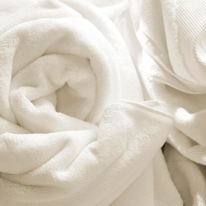 BOLL & BRANCH Plush Bath Sheet Set - White - 6 Piece - Includes 2 Oversized Bath Sheets, 2 Hand Towels & 2 Washcloths - 100% Organic Cotton - Ultra Soft & Luxurious - Quick Absorbing