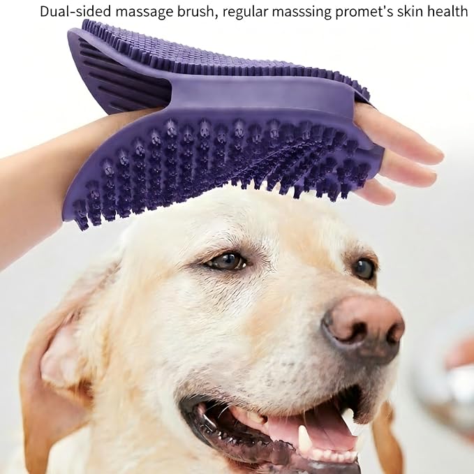 Dog Bath Brush, Dog Shampoo Brush for Shower, Pet Washing Gloves, Pet Grooming Bath Supplies, Soft Silicone