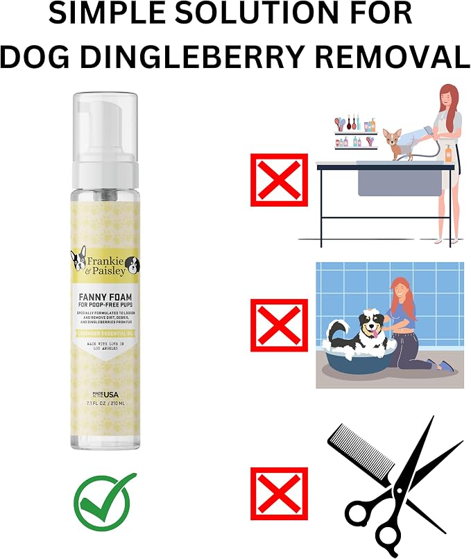 No Rinse Dog Shampoo & Paw Cleaner - Waterless Wash for Dogs & Cats - Gentle, Painless Dingleberry Removal