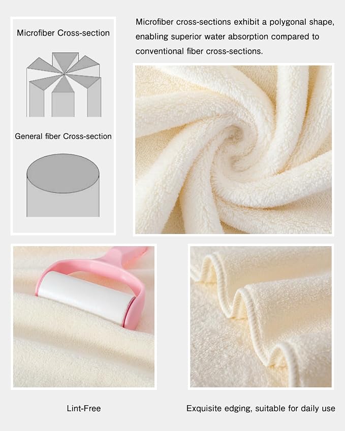 sakano 2-Piece Bath Towel Set - Ultra Soft Highly Absorbent No Fuzz Quick-Dry Microfiber Bath Sheets for Gym, Spa, and Salon -White, 28 x 55 inches