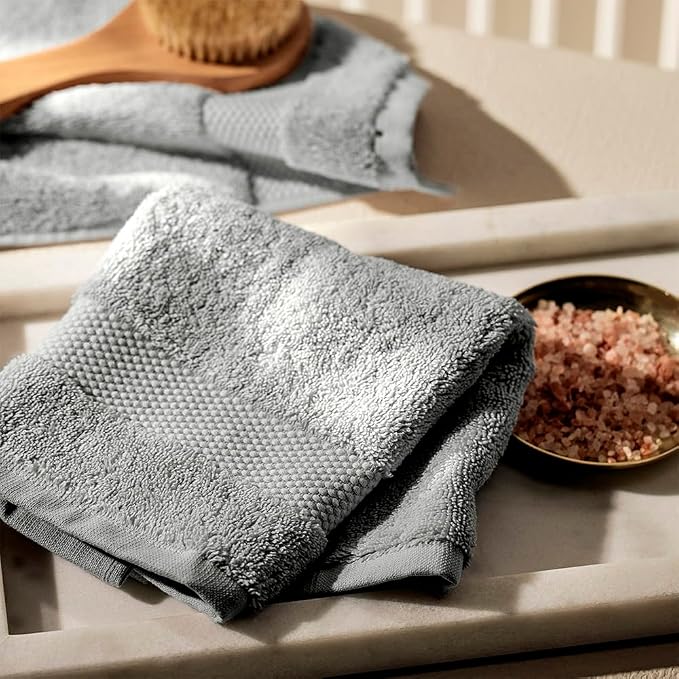 BOLL & BRANCH Plush Bath Sheet Set - Shore - 6 Piece - Includes 2 Oversized Bath Sheets, 2 Hand Towels & 2 Washcloths - 100% Organic Cotton - Ultra Soft & Luxurious - Quick Absorbing