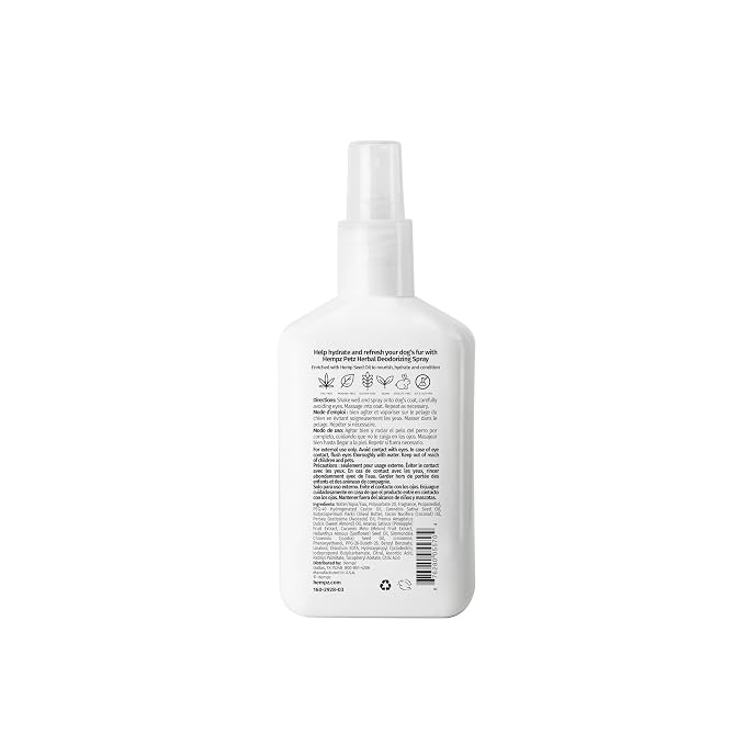 Hempz Petz, Dog Cologne, Sweet Pineapple & Honey Melon Herbal Deodorizing Spray, 8.5 oz.