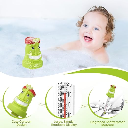 Floating Pool Thermometer, Large Display with String Easy to Read, Shatter Resistant, Water Temperature Thermometer for Outdoor & Indoor Swimming Pools, Spas, Hot Tubs, Aquariums(Tiki)