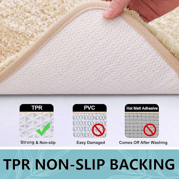 Arotive Microfiber Bathroom Rugs, Shaggy Soft and Absorbent Bath Rug, Thick Plush Machine Washable Dry Bath Mats for Bathroom, Tub and Shower, 70x24, Camel, Rectangular