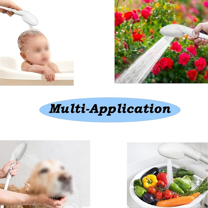 4m/13.12ft Sink Spray Rubber Hose Portable Faucet Sprayer Garden, Shampoo Sprayer Handheld Shower Head Spray Hose Attachment for Dog, Pets, Bathing Baby, Washing Hair, Rinsing Vegetables