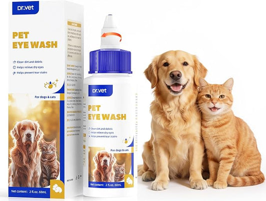 Tear Stain Remover & Eye Cleaner for Dogs & Cats – Hyaluronic Acid, Vitamin B6 & Green Tea Extract, Soothes Dry, Red & Itchy Eyes, Gentle Daily Eye Care