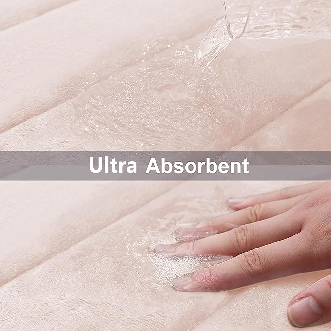 Buganda Memory Foam Bath Mat, 30" x 20", Ultra Soft Bathroom Rugs, Water Absorbent and Machine Washable Bath Rug for Bathroom, Shower, and Tub, Pink