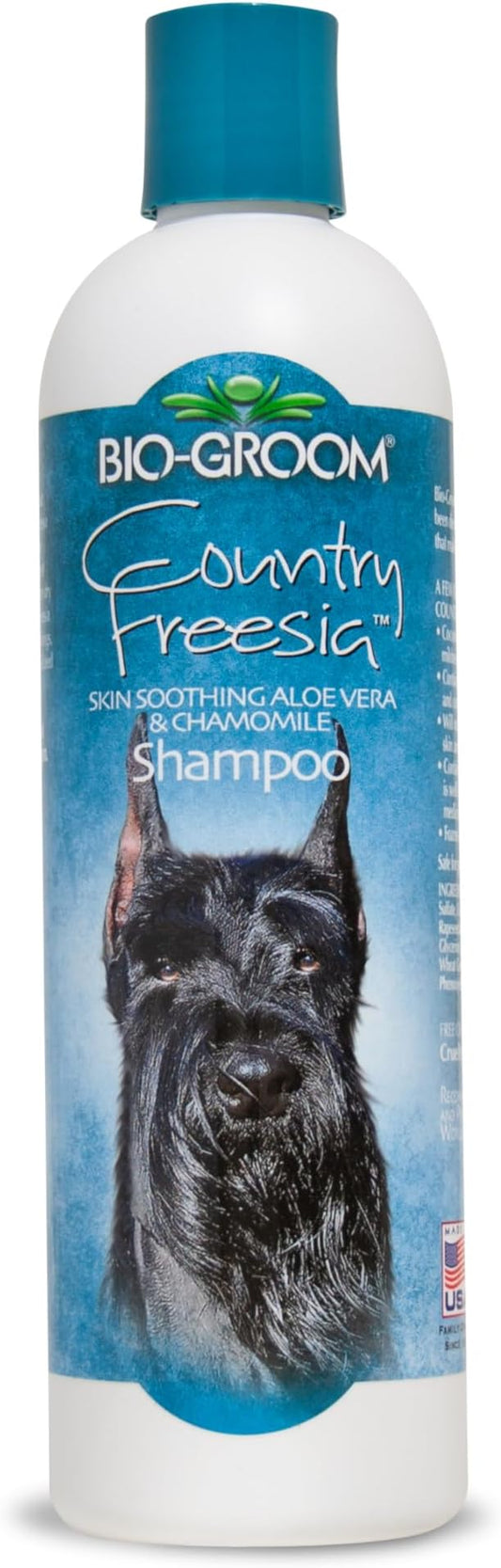 Bio-Groom Country Freesia Dog Shampoo – Natural Scent Pet Shampoo, Aloe Vera, Chamomile, Cat & Dog Bathing Supplies, Puppy Wash, Cruelty-Free, Made in USA, Quick Rinse Cat Shampoo – 12 fl oz 1-Pack