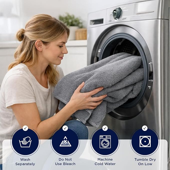 DAN RIVER 2 Pack Bath Sheets Extra Large 35x70, Large Bath Towels for Adults, XL Oversized Heavy Duty Towel Set, 600 GSM 100% Ring Spun Cotton, Soft Quick Dry, Grey