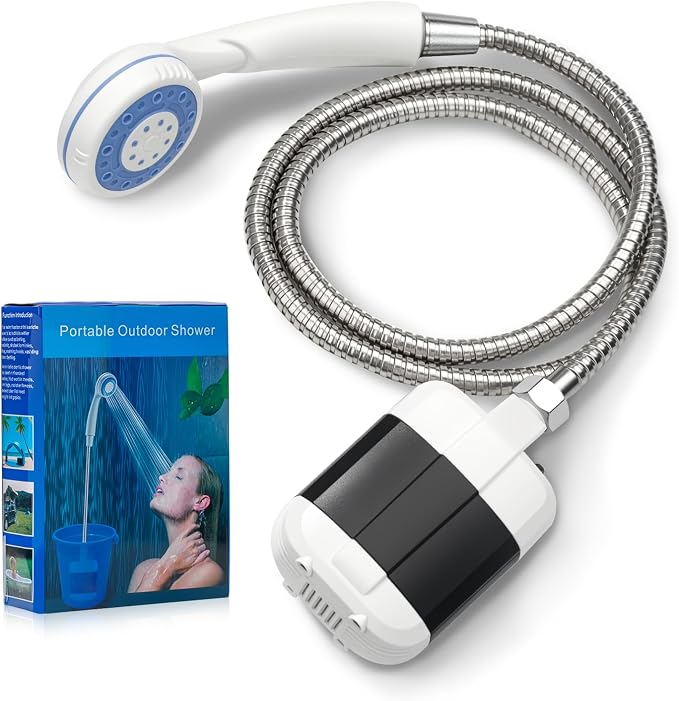Portable Rechargeable Camping Shower Pump | 4000mAh Battery, Outdoor Shower Head Sprayer, For Camping, Hiking, Travel,car washing, pet cleaning