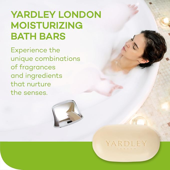 Yardley London Nourishing Bath SoapBar Aloe & Avocado, Conditions Skin with Creamy Avocado & Olive Extracts, 4.0 oz BathBar, 1 Soap Bar (Pack of 3)
