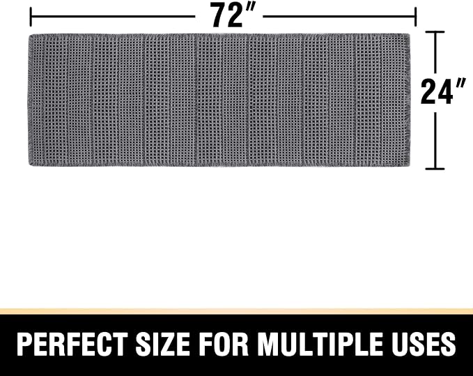 H.VERSAILTEX Upgraded Waffle Runner Rug Super Absorbent Non Slip Bath Rugs for Beside Tub, 24" x 72", Grey