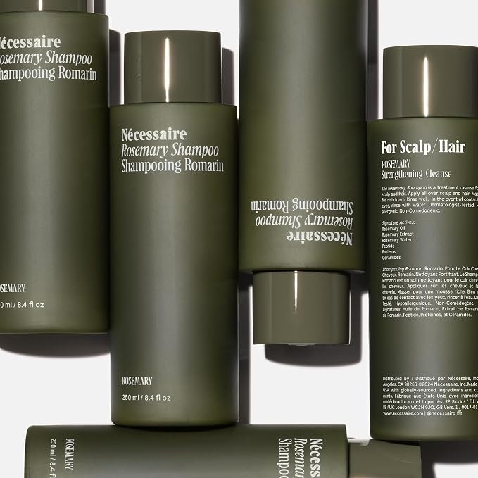 Nécessaire Rosemary Shampoo | Multi-Protein Strengthening Cleanse For Thinning Hair. For Women + Men. Good For All Hair Types/Textures. Free Of Sulfates. Color-Safe. 250 ml / 8.4 oz