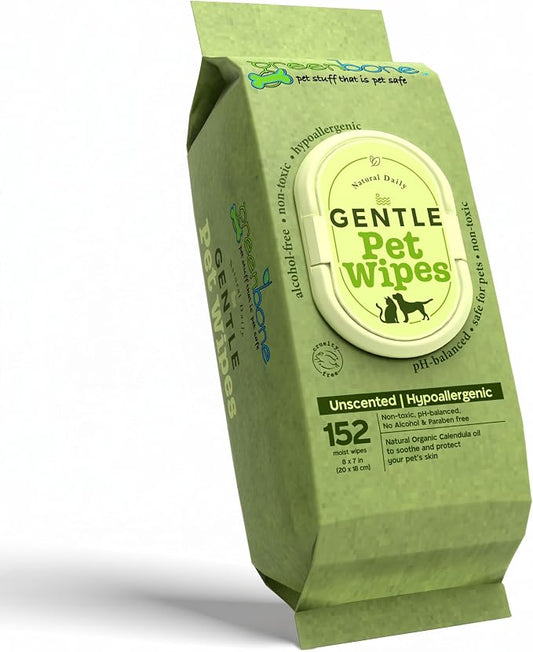 Greenbone Gentle Pet Wipes Unscented 150 Wipes